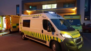 SJ-63 outside Cork University Hospital Emergency Dept, having transported her first patient on her first duty